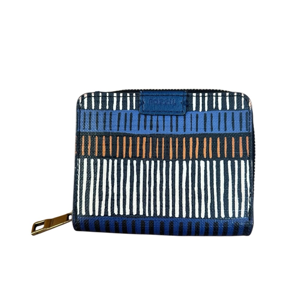Fossil Blue Black Bifold Wallet